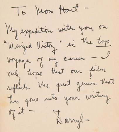 Lot #861 Darryl F. Zanuck Signed Book to Playwright Moss Hart - Tunis Expedition - Image 2