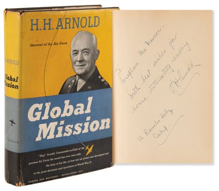 Lot #371 Hap Arnold Signed Book - Global Mission - Image 1