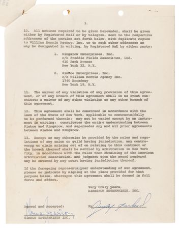 Lot #702 Actors and Actresses (25) Documents Signed with Judy Garland and Frank Sinatra - Image 2