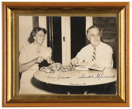 Lot #16 Franklin and Eleanor Roosevelt Signed Photograph - Sought-After Official White House Gift - Image 1
