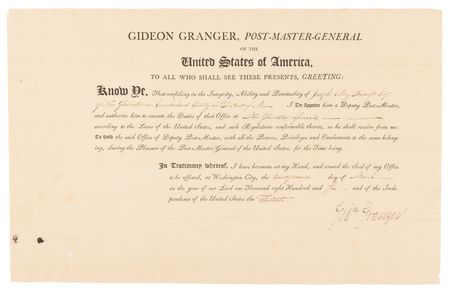 Lot #338 19th-Century Postmasters General (5) Document Signed - Image 4