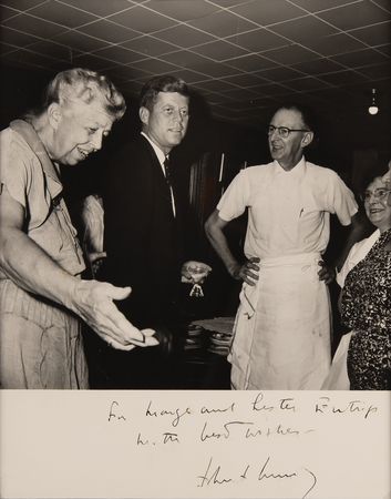 Lot #27 John F. Kennedy Signed Photograph to Eleanor Roosevelt's Cook and Maintenance Man - Image 2