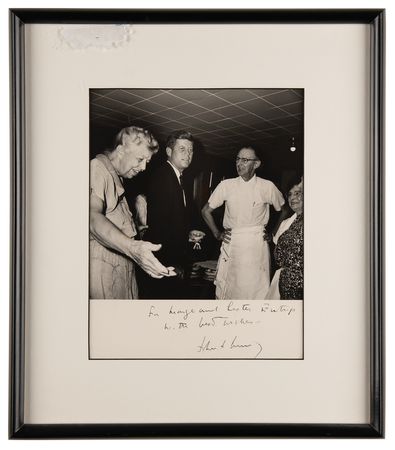Lot #27 John F. Kennedy Signed Photograph to Eleanor Roosevelt's Cook and Maintenance Man - Image 1