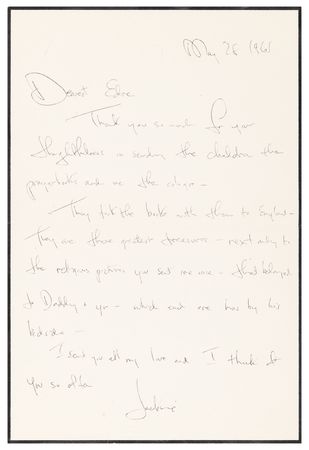 Lot #24 Jacqueline Kennedy (2) Autograph Letters Signed to Grey Gardens Cousin Edith Beale - Image 7