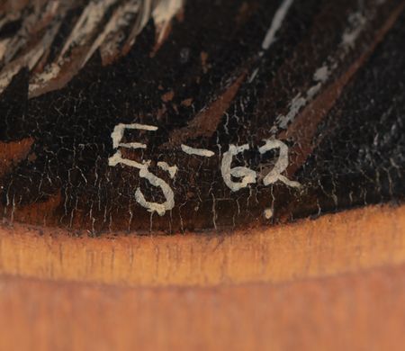 Lot #698 Edie Sedgwick Signed Original Painting - Squirrel on Wooden Box Lid - Image 3