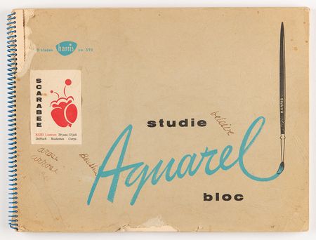 Lot #695 Edie Sedgwick Original Sketchbook with (8) Drawings - Horses, Humans, and Dogs - Image 2