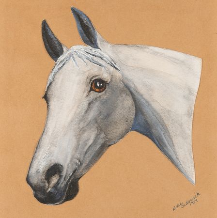 Lot #697 Edie Sedgwick Signed Original Painting - Arabian Horse - Image 2