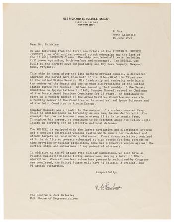 Lot #387 Hyman G. Rickover Collection of (7) Typed Letters Signed - Image 2