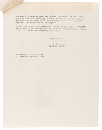 Lot #387 Hyman G. Rickover Collection of (7) Typed Letters Signed - Image 4