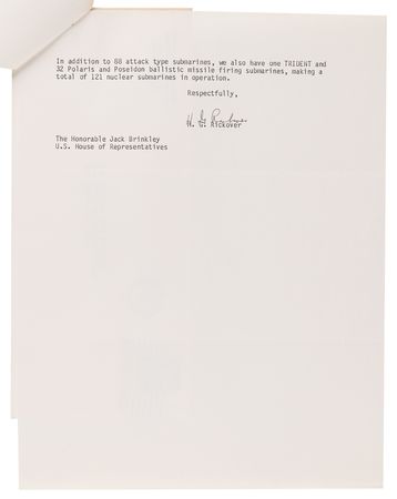 Lot #387 Hyman G. Rickover Collection of (7) Typed Letters Signed - Image 8