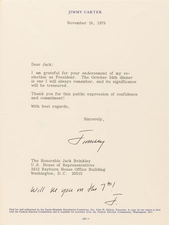 Lot #46 Jimmy Carter Collection of (24) Typed Letters Signed with (18) as President - Image 5