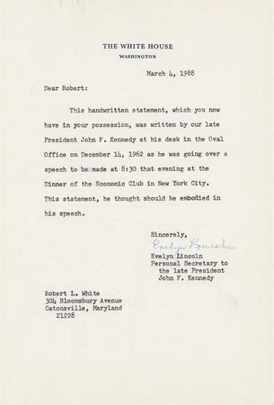 Lot #121 John F. Kennedy Handwritten Notes as President: 