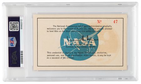 Lot #410 Apollo 11 Launch Pass - PSA NM 7 - Image 2