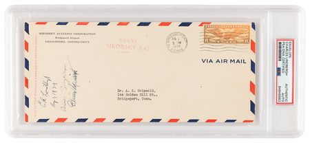 Lot #398 Charles Lindbergh Signed Flown Airmail Cover - Carried on Record-Breaking Sikorsky S-42 Flight - Image 1