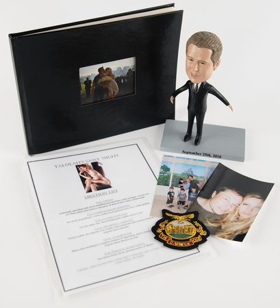 Lot #327 Elon Musk and Talulah Riley Wedding Archive - Album, Bobblehead, Drink Menu, and Patch - Image 1