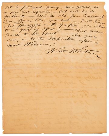 Lot #565 Walt Whitman Autograph Letter Signed on Writing, Reading, and His Book Business (1876) - Image 2