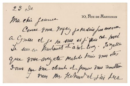 Lot #472 Mary Cassatt Autograph Letter Signed - Image 1