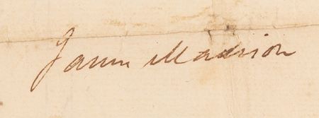 Lot #138 James Madison Four-Language Ship's Papers Signed as President for a 