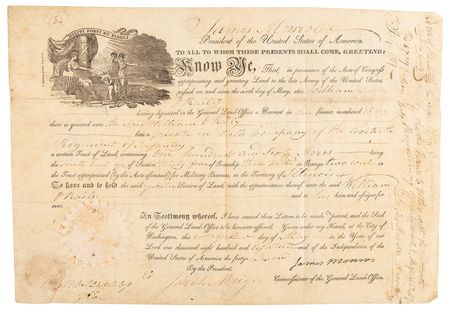 Lot #141 James Monroe Document Signed as President - Image 1