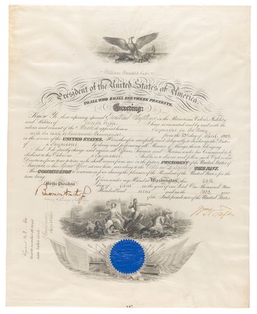 Lot #165 William H. Taft Document Signed as President, Appointing a Paymaster in the Navy - Image 1