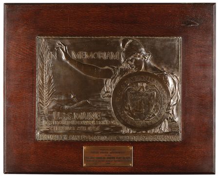 Lot #391 USS Maine Bronze Memorial Plaque - Image 1
