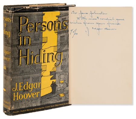 Lot #290 J. Edgar Hoover Signed Book - Persons in Hiding - Image 1