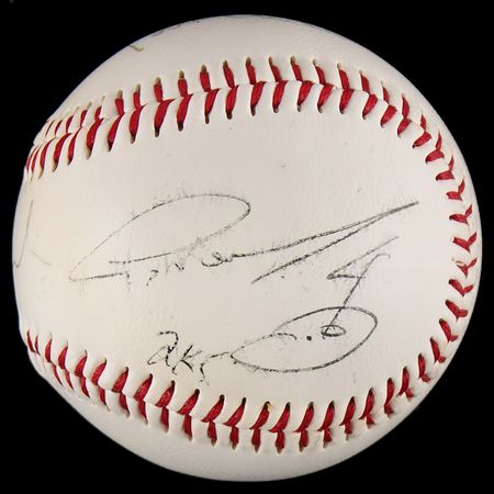 Lot #66 George Bush and Bill Clinton Signed Baseball - Image 2