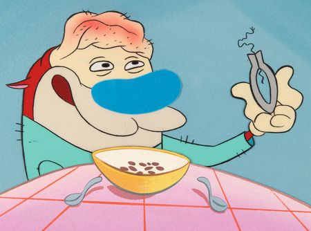 Lot #528 Stimpy production cel and master production background from The Ren & Stimpy Show - Image 2