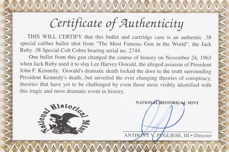 Lot #250 Jack Ruby: Bullet Fired From the Gun that Shot Oswald - Image 4