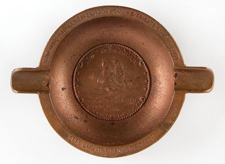 Lot #390 USS Constitution 1927 Restoration Relic Bronze Ashtray - Image 1