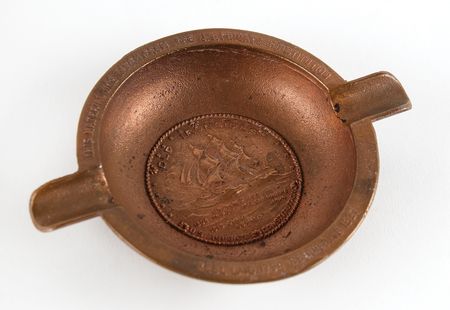 Lot #390 USS Constitution 1927 Restoration Relic Bronze Ashtray - Image 2