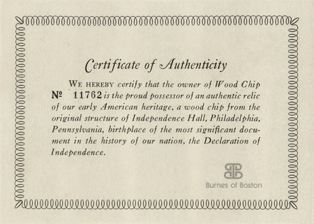 Lot #293 Independence Hall Wood Relic - Limited Edition - Image 7