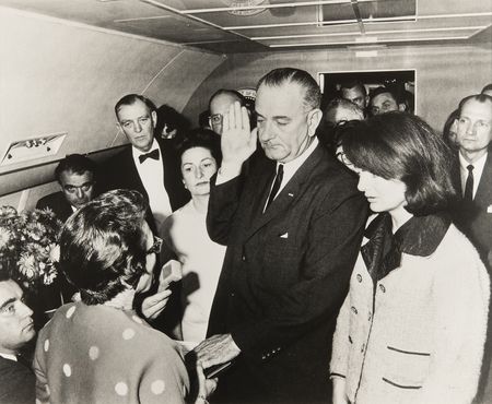 Lot #43 Lyndon B. Johnson Oversized Swearing-In Photograph - Image 2