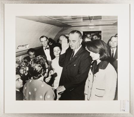 Lot #43 Lyndon B. Johnson Oversized Swearing-In Photograph - Image 1