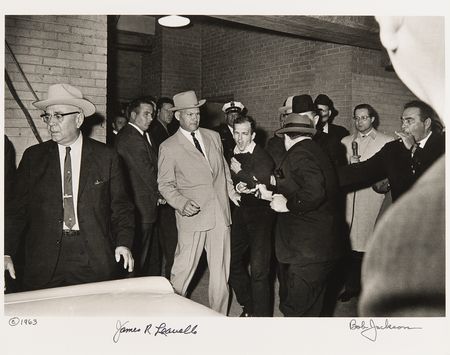 Lot #246 Kennedy Assassination: James Leavelle and Bob Jackson Oversized Signed Photograph, with Dallas Morning News Newspaper - Image 1