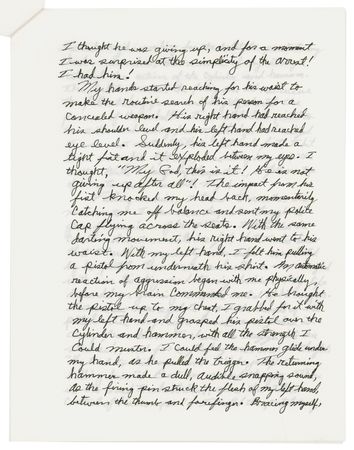 Lot #308 Kennedy Assassination: Maurice 'Nick' McDonald Autograph Manuscript Signed - ?The Arrest and Capture of Lee Harvey Oswald