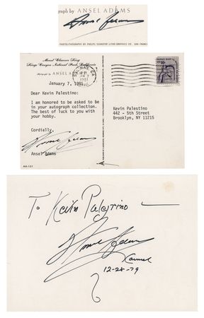 Lot #482 Ansel Adams (2) Signed Cards - Image 1