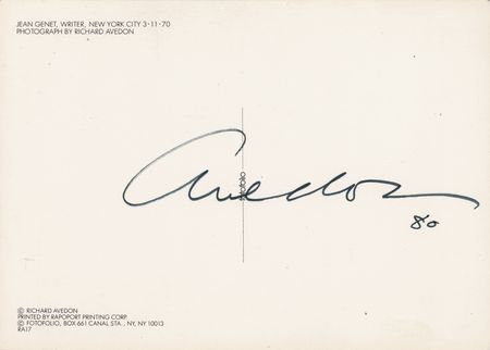 Lot #483 Richard Avedon Signed Postcard - Image 1