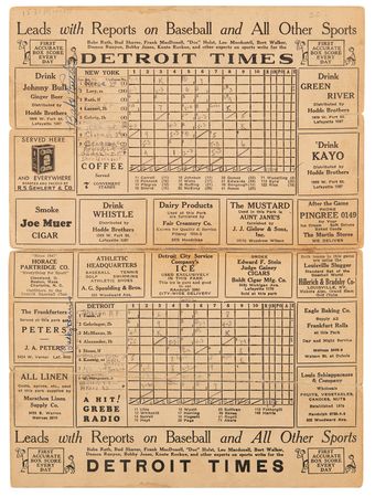 Lot #866 Babe Ruth Signed 1930 MLB Game Program - NY Yankees vs. Detroit Tigers - Image 2