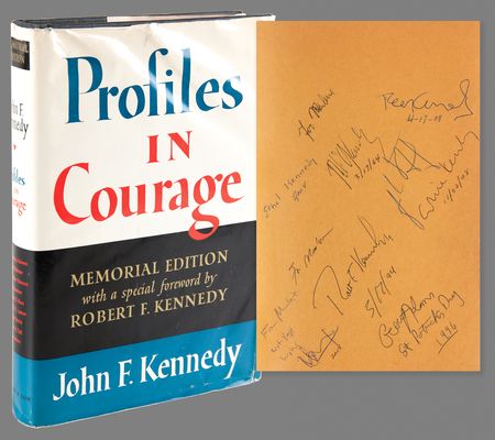 Lot #200 Kennedy Family Signed Book - Profiles in Courage, with RFK, RFK Jr., JFK Jr., and Caroline Kennedy - Image 1