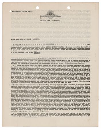 Lot #687 Tod Browning Document Signed for 'Shadow of the Thin Man' - Image 1