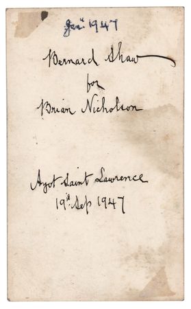 Lot #594 George Bernard Shaw Signed Photograph - Image 1