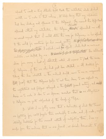 Lot #561 George Bernard Shaw Autograph Manuscript Signed on International Socialism in WWI: 