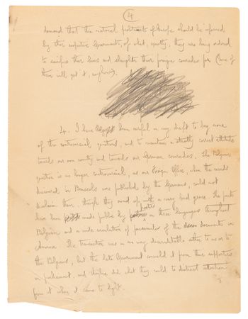 Lot #561 George Bernard Shaw Autograph Manuscript Signed on International Socialism in WWI: 