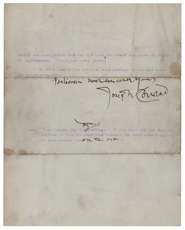 Lot #545 Joseph Conrad Hand-Annotated Typed Letter Signed on Philosophy and Individual Liberty - Image 2
