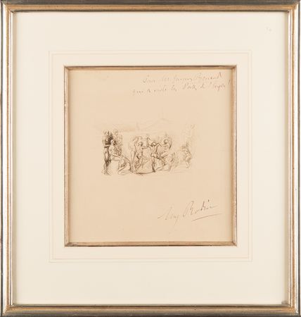 Lot #475 Auguste Rodin Signed Drypoint Etching - 'La Ronde' - Referring to His Monumental 'Gates of Hell' - Image 1