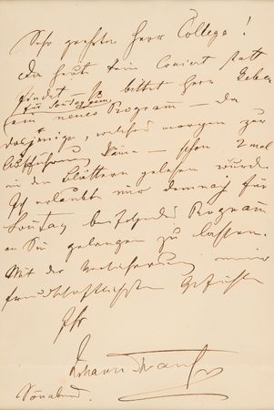 Lot #627 Johann Strauss II Autograph Letter Signed, Preparing a New Concert Program - Image 2