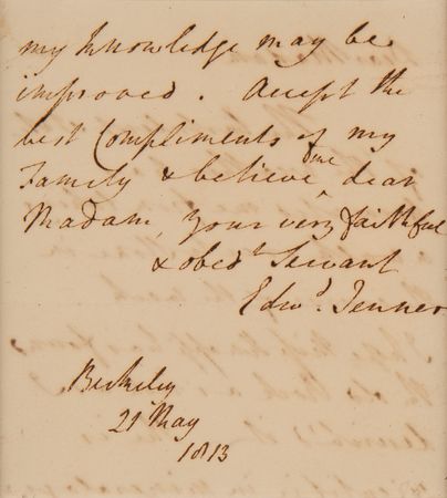 Lot #234 Edward Jenner Autograph Letter Signed on Fossil Hunting: 