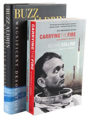 Lot #411 Apollo 11: Buzz Aldrin and Michael Collins (2) Signed Books - Image 1