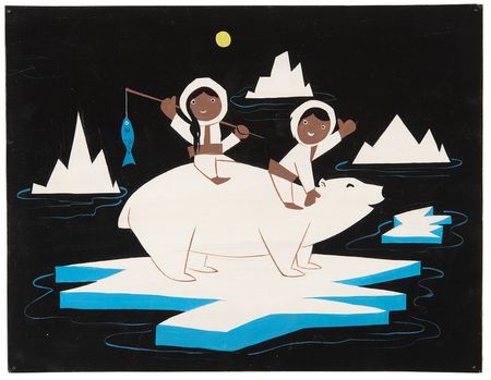 Lot #516 Mary Blair concept painting of the North Pole exhibit from It's a Small World ride - Image 1